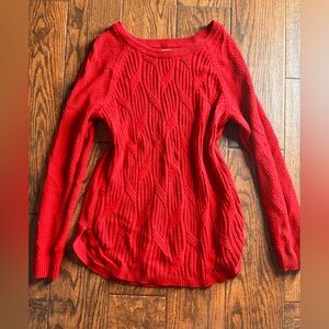 Sonoma Red Textured Knit Sweater
